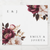 エレガントブルゴーニュ金ゴールド結婚ズ リキュールボトルラベル (シングルラベル)