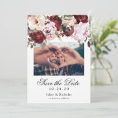 エレガントブルゴーニュ&赤面ウォーター色フローラ結婚ズ セーブザデート (スタンド正面)