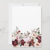 エレガントブルゴーニュ&赤面ウォーター色フローラ結婚ズ セーブザデート (裏面)