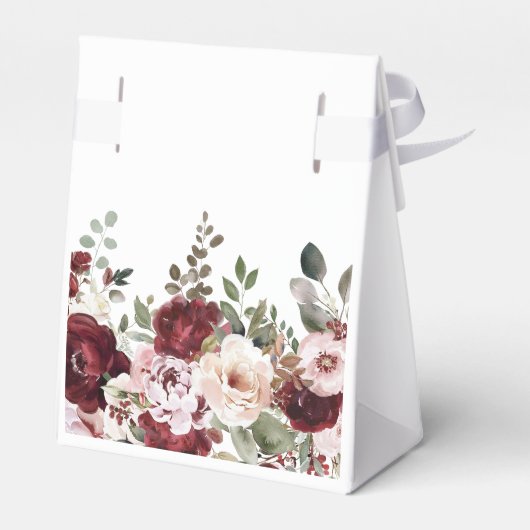 エレガントブルゴーニュ&赤面ウォーター色フローラ結婚ズ フェイバーボックス (裏面サイド)