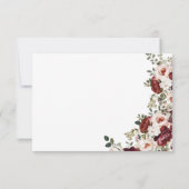 エレガントブルゴーニュ&赤面ウォーター色フローラ結婚ズ 出欠カード (裏面)