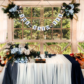 エレガントブルーのブライダルシャワー バンティングフラッグ