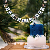 エレガントブルーのブライダルシャワー バンティングフラッグ