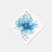 エレガントブルーの花のプリンセスシャワーナプキン スタンダードカクテルナプキン (角)