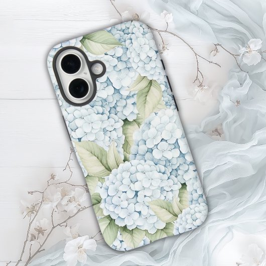 エレガントブルーアジサイ水彩画 Case-Mate iPhoneケース