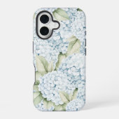 エレガントブルーアジサイ水彩画 iPhone 16ケース (裏面)