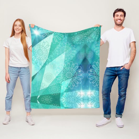 エレガントブルーアーティスティックフリースブランケット フリースブランケット (インサイチュ)