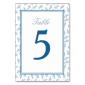 エレガントブルーガーデンクラシック結婚のテーブル番号 テーブルナンバー (裏面)