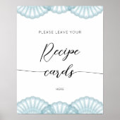 エレガントブルーシェル  レシピカードをここに置いてください ポスター (正面)