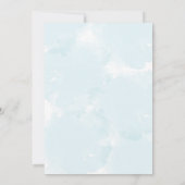 エレガントブルーフラワーパーソナライズされたブライダルシャワー 招待状 (裏面)