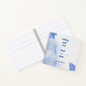 エレガントブルーフラワーパーソナライズされた結婚ズゲスト ノートブック (内部)