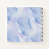 エレガントブルーフラワーパーソナライズされた結婚ズゲスト ノートブック (裏面)