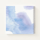 エレガントブルーフラワーパーソナライズされた結婚ズゲスト ノートブック (裏面)