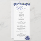エレガントブルーベリー結婚式メニューカード 招待状 (正面)