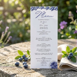 エレガントブルーベリー結婚式メニューカード 招待状