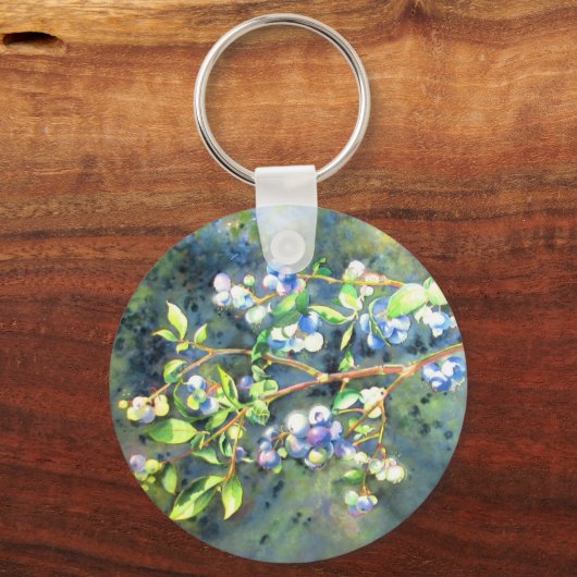 エレガントブルーベ絵を描リー キーホルダー (正面)
