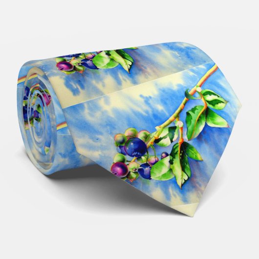 エレガントブルーベ絵を描リー ネクタイ (ロール)