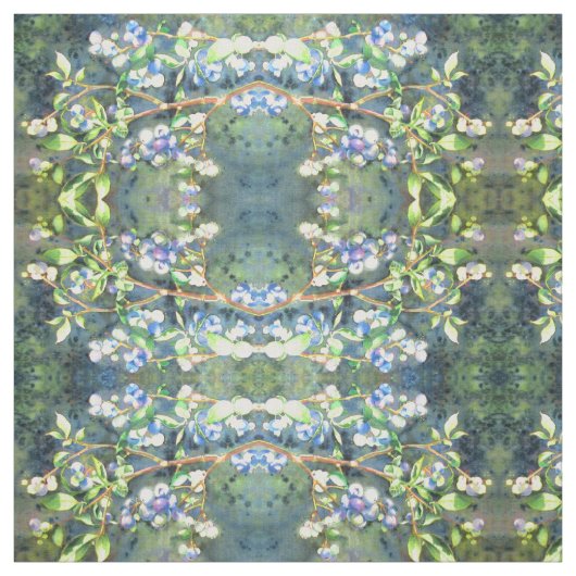 エレガントブルーベ絵を描リー ファブリック (見本)