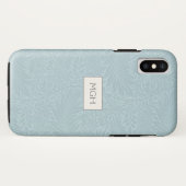 エレガントブルーボホボタニカルパターンモノグラム Case-Mate iPhoneケース (裏面(横))