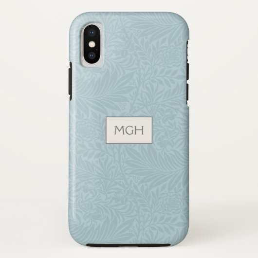 エレガントブルーボホボタニカルパターンモノグラム Case-Mate iPhoneケース (裏面)