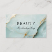 エレガントブルーマーブルQRコード名刺 予約カード (正面)