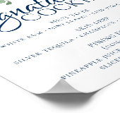 エレガントブルーム | ネイビーブルーとフラッシュ シグネチャードリンク ポスター (角)