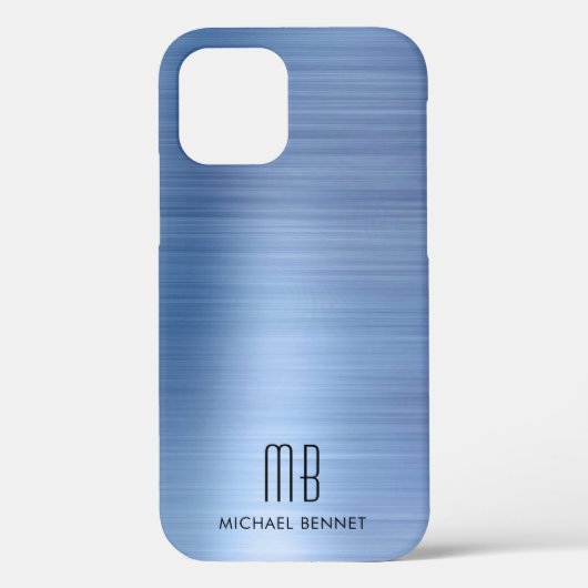 エレガントブルーモノグラム Case-Mate iPhoneケース (裏面)