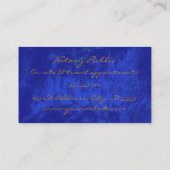 エレガントブルー抽象芸術金ゴールド 名刺 (裏面)