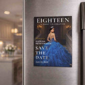 エレガントブルー18th マグネティック セーブデート マグネット招待状