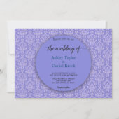 エレガントブル王室のダマスククラシックフォーマル結婚ズ 招待状 (正面)