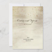 エレガントブロンズ&シャンパン金ゴールド五つ結婚葉 招待状 (裏面)