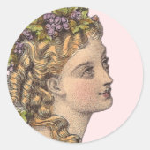 エレガントブロンドビクトリアン女性ヴィンテージファッション ラウンドシール (正面)