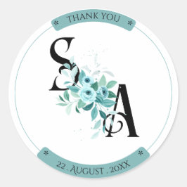 エレガントブーケ水カラーフローラ結婚シール ラウンドシール