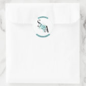 エレガントブーケ水カラーフローラ結婚シール ラウンドシール (バッグ)