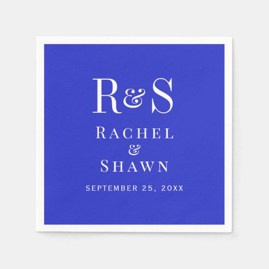 エレガントブ王室のルーシックモダンモノグラム結婚ズ スタンダードカクテルナプキン (正面)