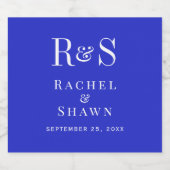 エレガントブ王室のルーシックモダンモノグラム結婚ズ スパークリングワインラベル (シングルラベル)