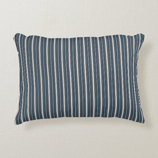 エレガントブ素朴ルーグレイフランスのチキングストライプ アクセントクッション (正面)