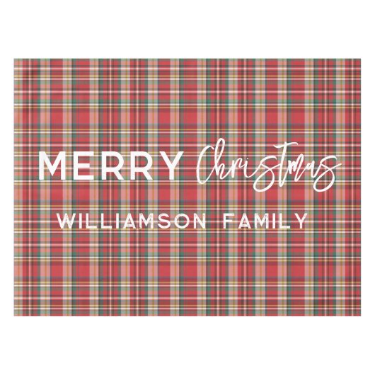 エレガントプカラフルライドクリスマスファミリーホーム テーブルクロス (正面(横))