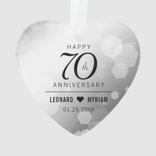 エレガントプラチ結婚ナ70周年 オーナメント (裏面)