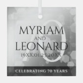 エレガントプラチ結婚ナ70周年 ガラスオーナメント (正面)