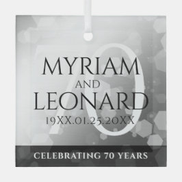 エレガントプラチ結婚ナ70周年 ガラスオーナメント