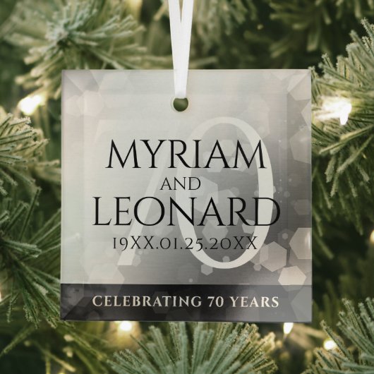 エレガントプラチ結婚ナ70周年 ガラスオーナメント (インサイチュ)