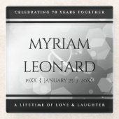 エレガントプラチ結婚ナ70周年 ガラスコースター (正面)