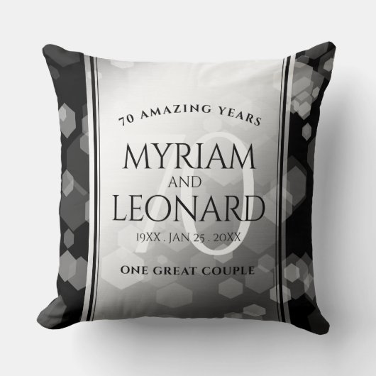 エレガントプラチ結婚ナ70周年 クッション (正面)