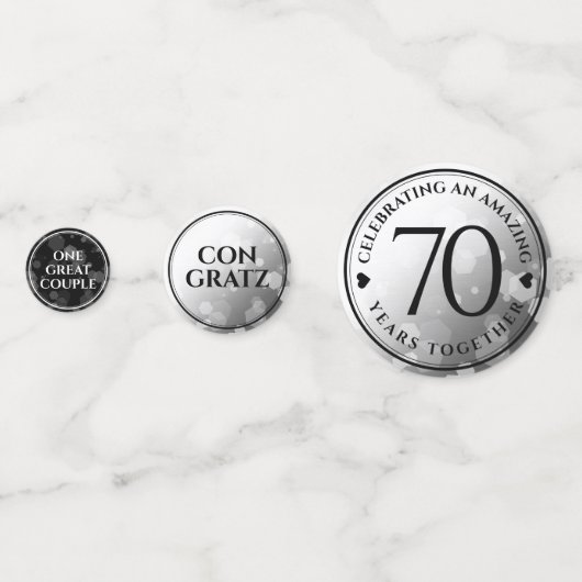 エレガントプラチ結婚ナ70周年 コンフェッティ (正面)