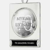 エレガントプラチ結婚ナ70周年 シルバープレートバナーオーナメント (左)