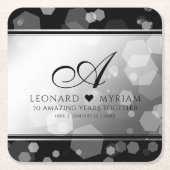 エレガントプラチ結婚ナ70周年 スクエアペーパーコースター (正面)