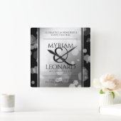 エレガントプラチ結婚ナ70周年 スクエア壁時計 (ホーム)