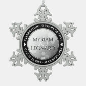 エレガントプラチ結婚ナ70周年 スノーフレークピューターオーナメント (正面)