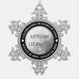 エレガントプラチ結婚ナ70周年 スノーフレークピューターオーナメント